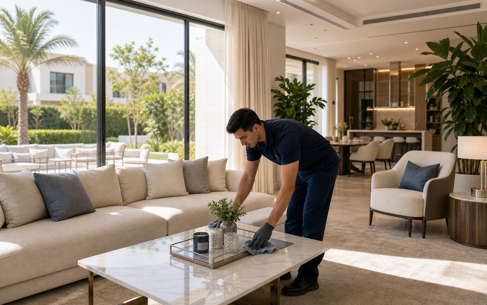 Cleaning services for a Dubai Hills villa