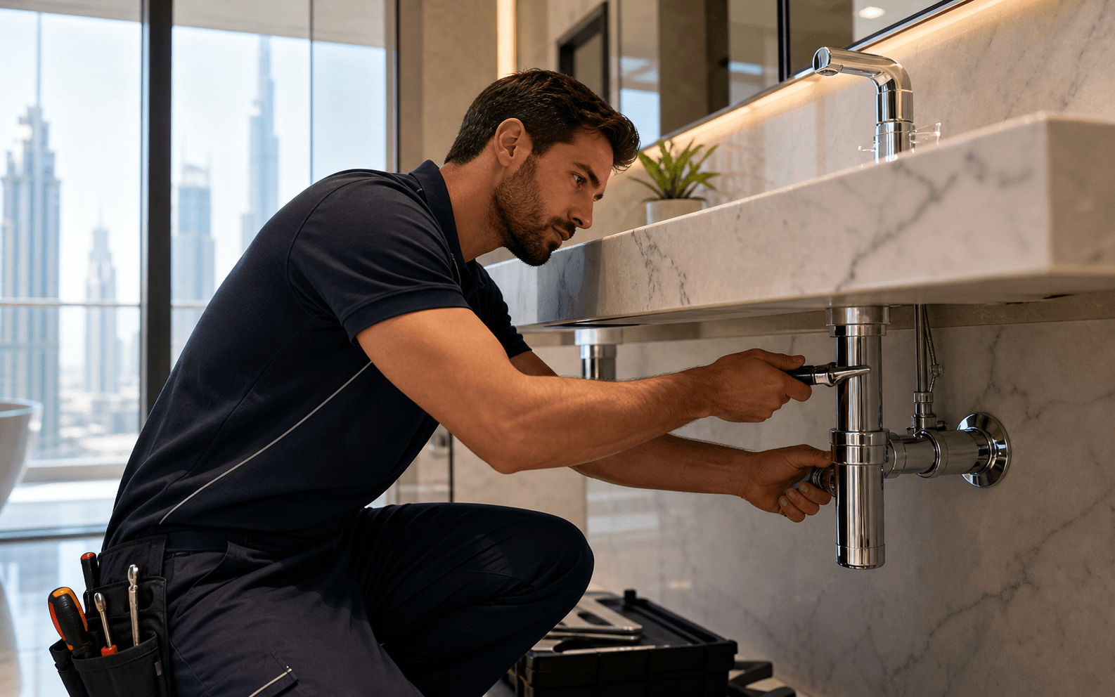 Plumbing service Dubai Plumbing maintenance service in a Dubai home